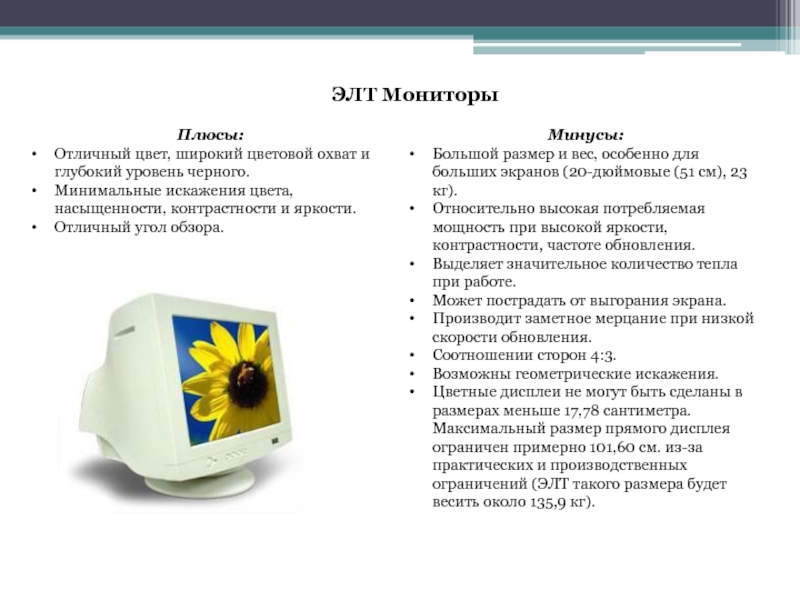 Мониторы элт презентация