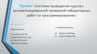 Система проведения курсов с автоматизированной проверкой лабораторных работ по программированию