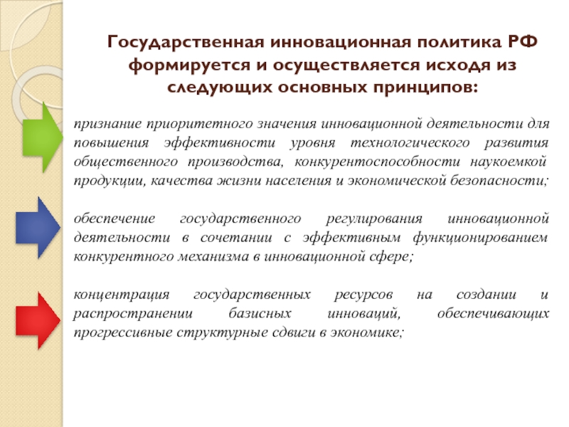 Государственное регулирование инновационной деятельности в рф презентация