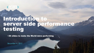 Introduction to server side performance testing