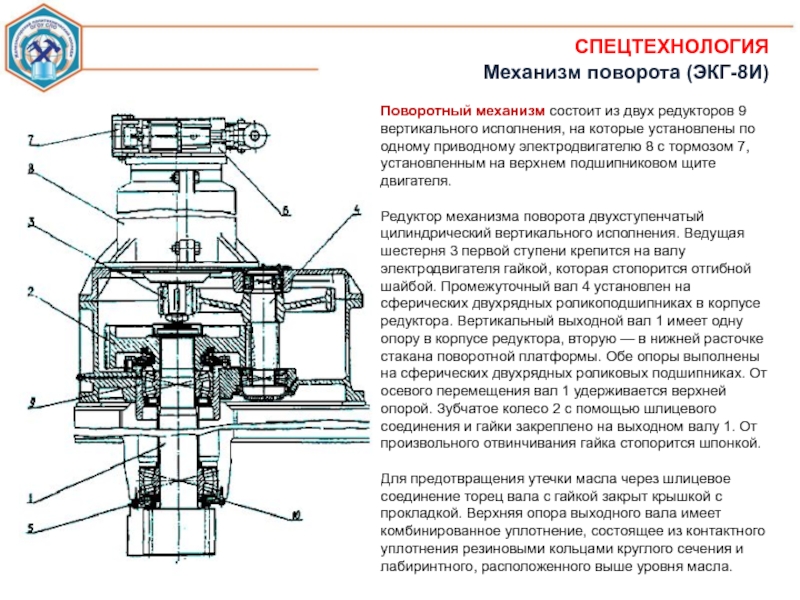 Механизм вращения. Редуктор механизма поворота ЭКГ 10. Редуктор механизма поворота ЭКГ 5а. Редуктор механизма поворота МПТ-4 чертеж. Редуктор механизма поворота ЭКГ-4.