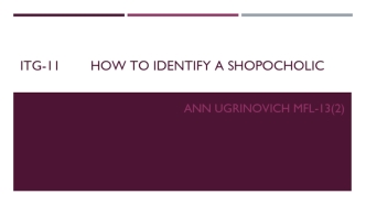 How to identify a shopocholic