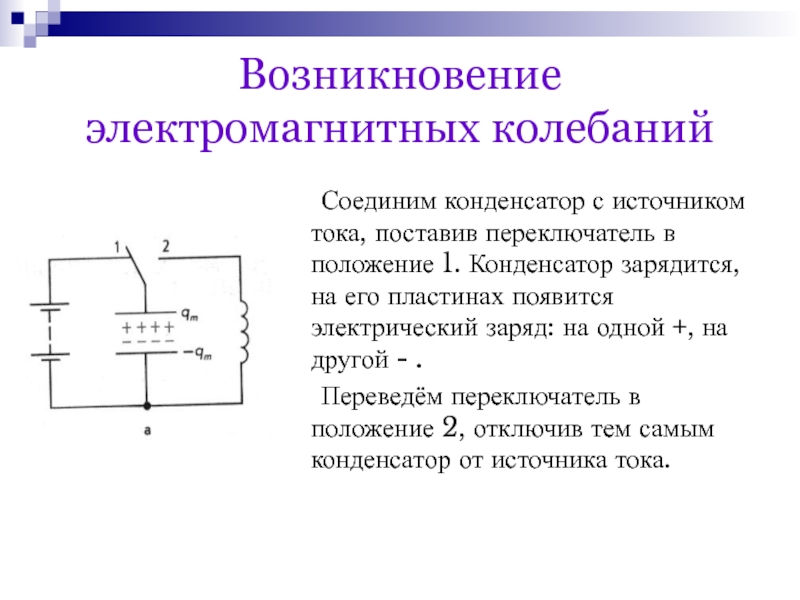 Презентация колебательный контур получение электромагнитных колебаний 9 класс