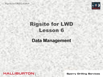 Rigsite for LWD. Data management. (Lesson 6)