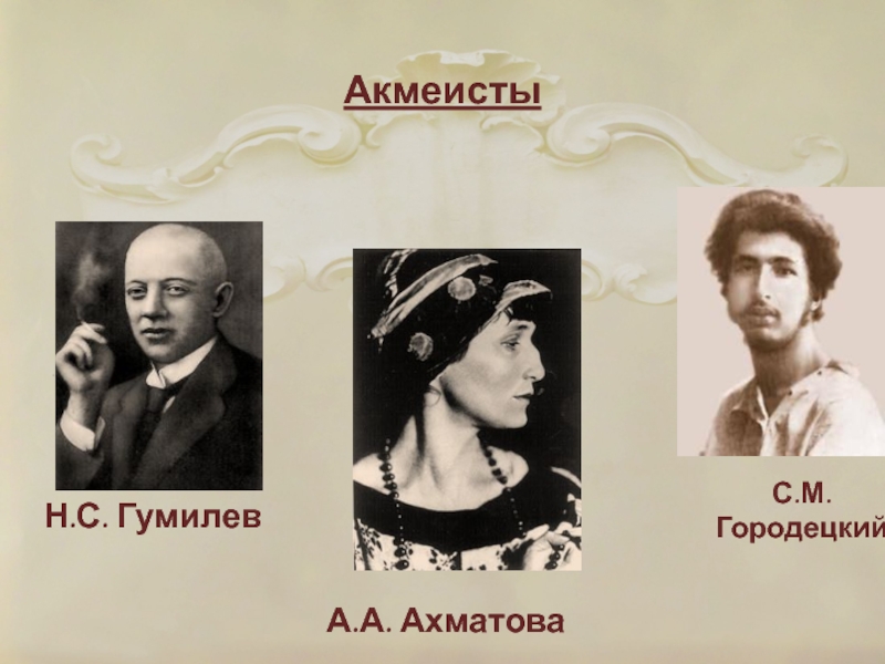 Акмеисты серебряного века. Н Гумилев. Портреты акмеистов. Поэты акмеисты.