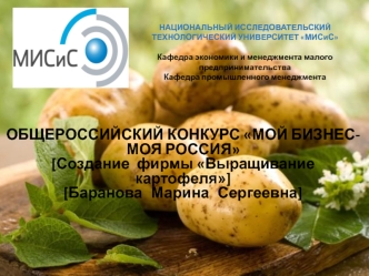 Бизнес-план. Создание фирмы по выращиванию картофеля