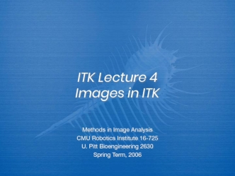 ITK Lecture 4. Images in ITK