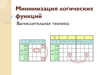 Минимизация логических функций. Вычислительная техника