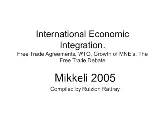 International economic integration