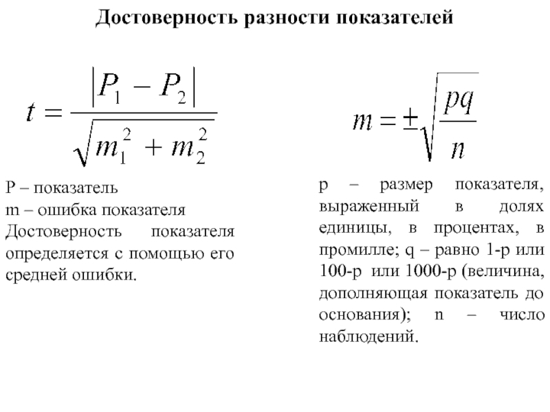 Показатель m