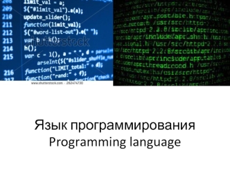 Язык программирования Programming language