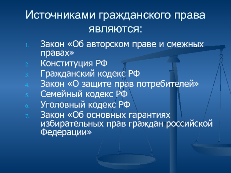 Источники гражданского права презентация