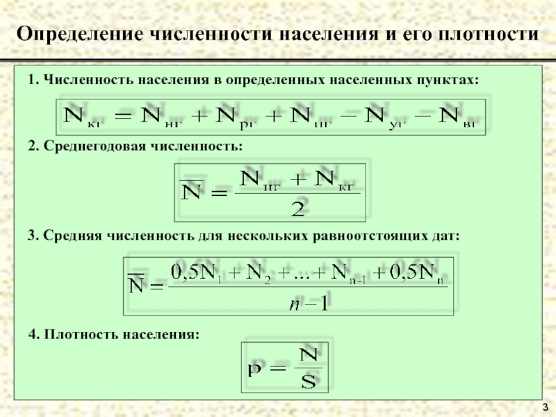 Методы определения численности населения