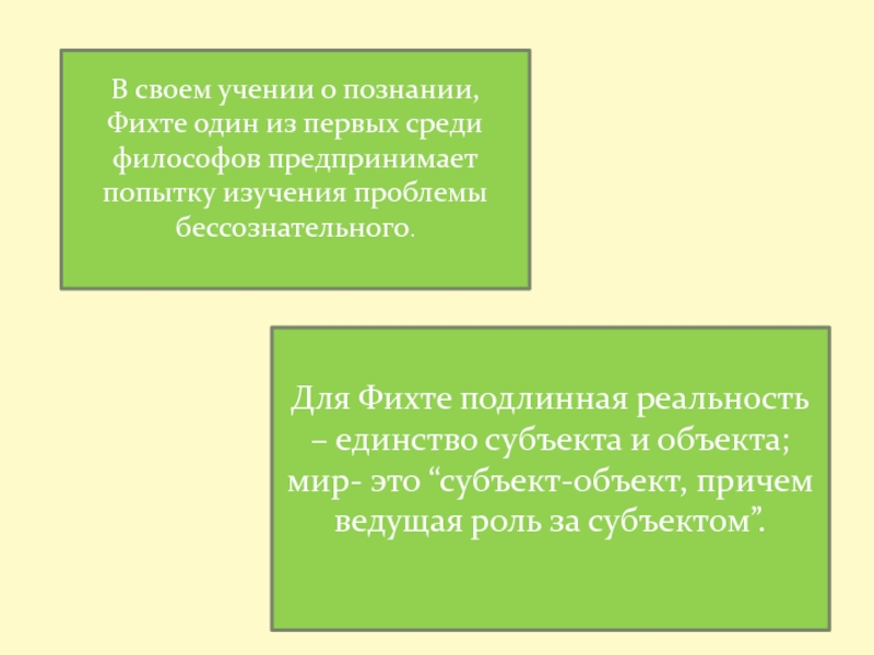 Единство субъекта. Фихте познание. Процесс познания Фихте.