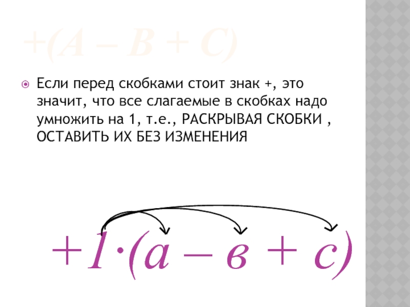 Перед скобкой стоит минус