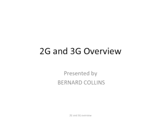 2G and 3G overview