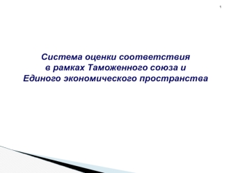 Система оценки соответствия в рамках таможенного союза и единого экономического пространства