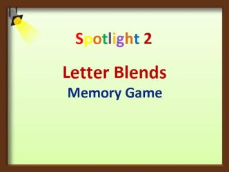 Letter Blends. Memory Game