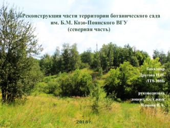 Реконструкция части территории ботанического сада им. Б.М. Козо-Поянского. ВГУ (северная часть)