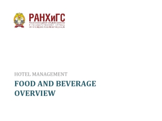 Food and beverage overview
