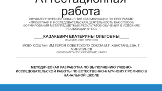 Аттестационная работа. Проектный метод