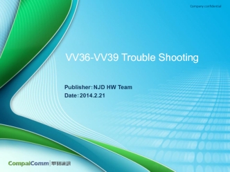 Company confidential VV36-VV39 Trouble Shooting Publisher NJD HW