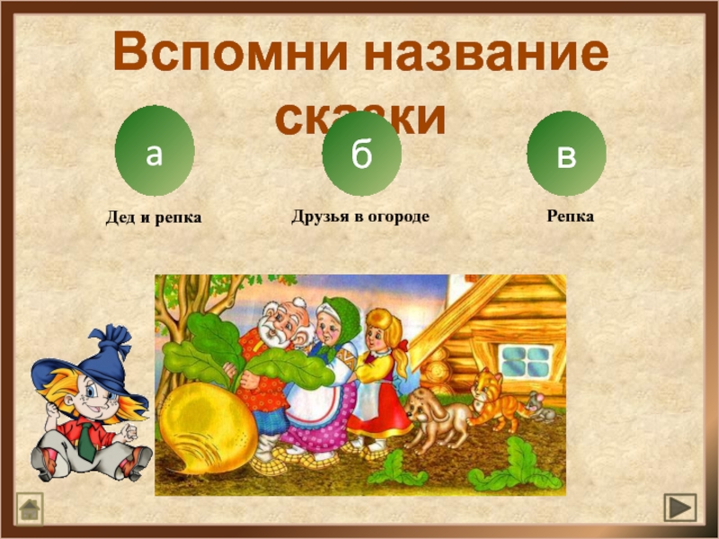 Вспомни 4. Интерактивная игра Репка. Сказки.Угадай сказку.нач.кл.. Элементы множества Репка.