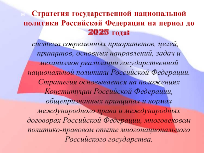 Стратегия государственной национальной политики