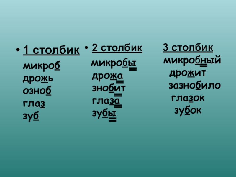 3 столбика. Столбик в русском языке. Столбик с1. Столбик с3. 15 Слов на тему язык.