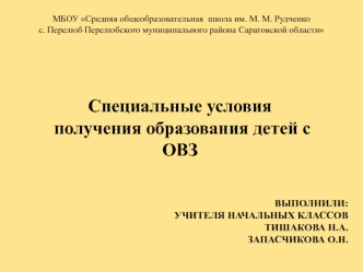 prezentatsiya spetsialnye usloviya polucheniya obrazovaniya detey s ovz