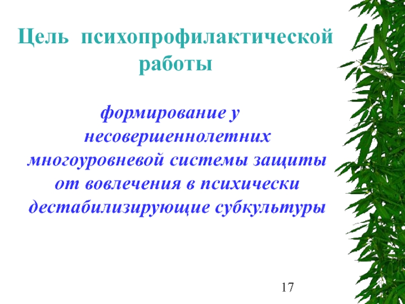 План психопрофилактической работы