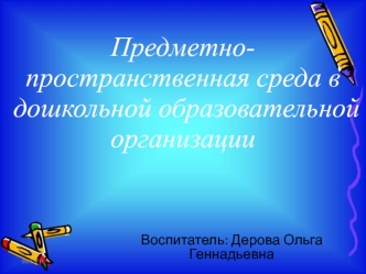 Предметно-пространственная среда в дошкольной образовательной организации