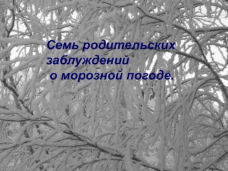 Семь родительских  заблуждений  о морозной погоде