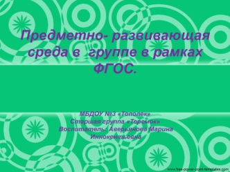 Предметно- развивающая среда группы ДОУ