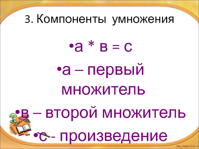 Умножение компоненты. Компоненты умножения. Название компонентов умножения и деления. Первый множитель второй множитель. Компоненты действий.