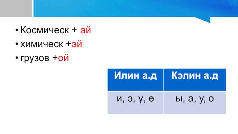 Космическ + ай химическ +эй грузов +ой