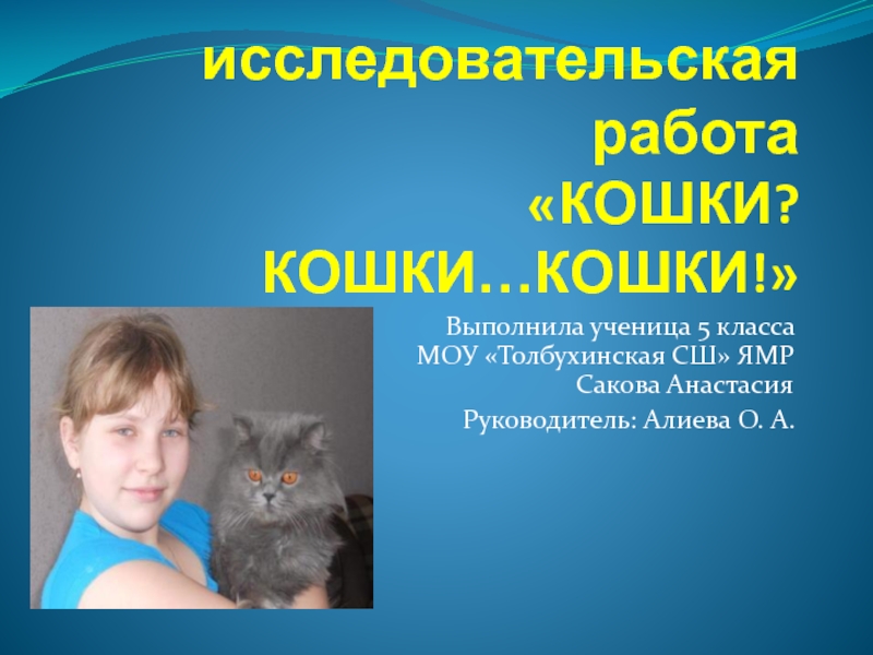 Скачать презентацию на тему МАОУ СОШ № 92 проект:Кошки ученица 1 Б класса Гришин